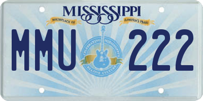 MS license plate MMU222