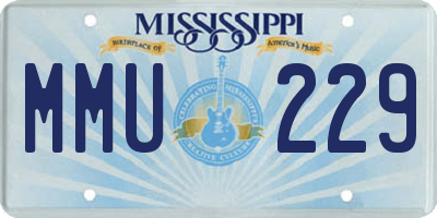 MS license plate MMU229