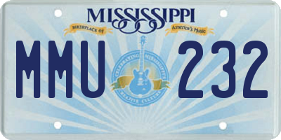 MS license plate MMU232