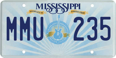 MS license plate MMU235