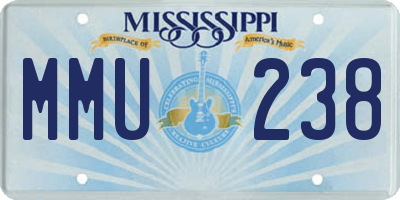 MS license plate MMU238