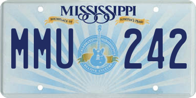 MS license plate MMU242