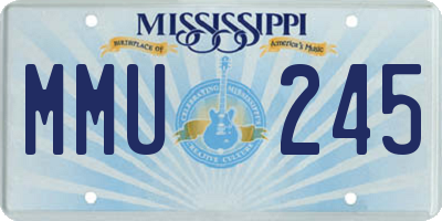 MS license plate MMU245