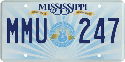 MS license plate MMU247