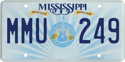 MS license plate MMU249