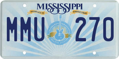 MS license plate MMU270