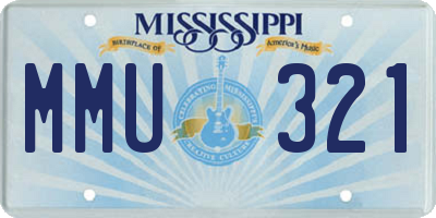 MS license plate MMU321