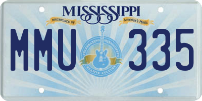 MS license plate MMU335