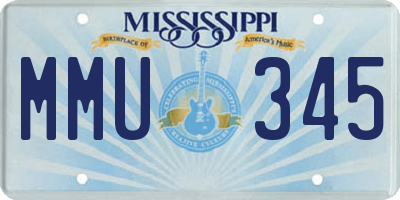 MS license plate MMU345