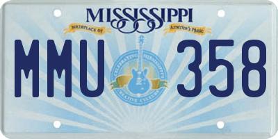 MS license plate MMU358