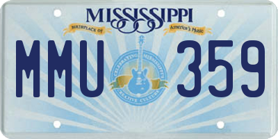 MS license plate MMU359