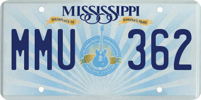 MS license plate MMU362