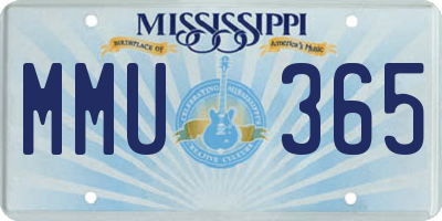 MS license plate MMU365