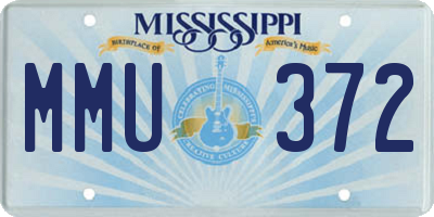 MS license plate MMU372