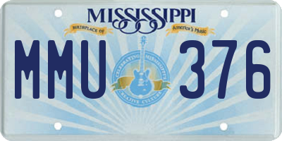 MS license plate MMU376