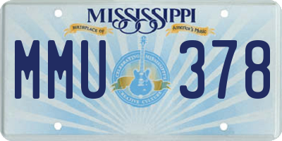 MS license plate MMU378