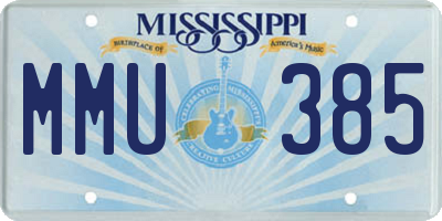 MS license plate MMU385