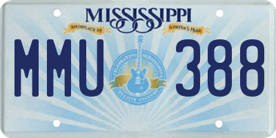 MS license plate MMU388
