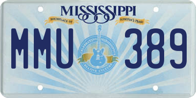 MS license plate MMU389