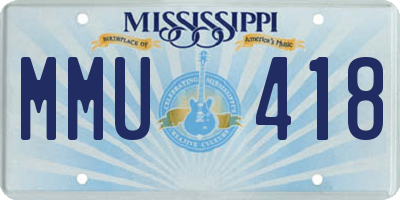 MS license plate MMU418