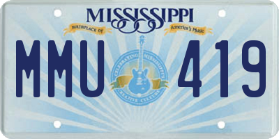 MS license plate MMU419