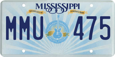 MS license plate MMU475