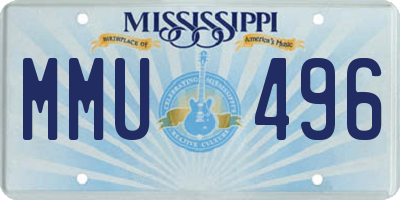 MS license plate MMU496