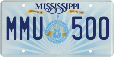 MS license plate MMU500