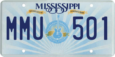 MS license plate MMU501