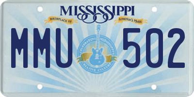 MS license plate MMU502