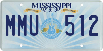 MS license plate MMU512
