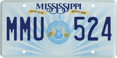 MS license plate MMU524