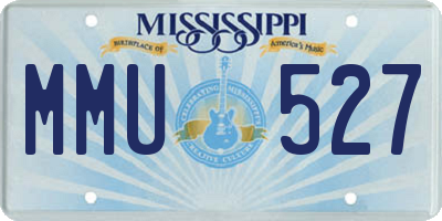 MS license plate MMU527