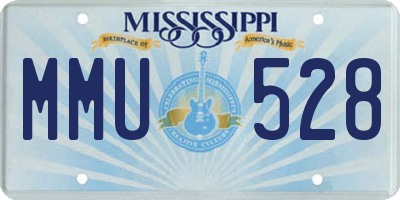 MS license plate MMU528
