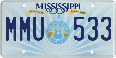 MS license plate MMU533