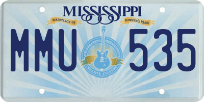 MS license plate MMU535
