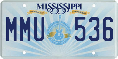 MS license plate MMU536