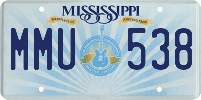 MS license plate MMU538