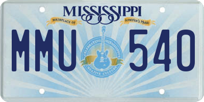 MS license plate MMU540