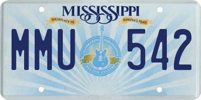MS license plate MMU542
