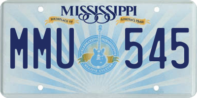 MS license plate MMU545