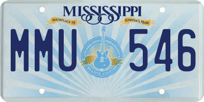 MS license plate MMU546