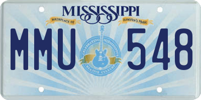 MS license plate MMU548