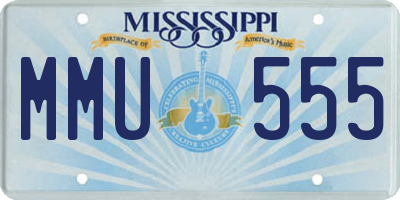 MS license plate MMU555