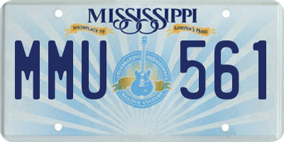 MS license plate MMU561