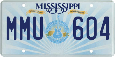 MS license plate MMU604