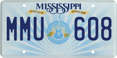 MS license plate MMU608
