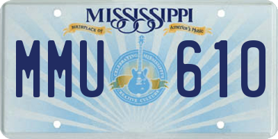 MS license plate MMU610