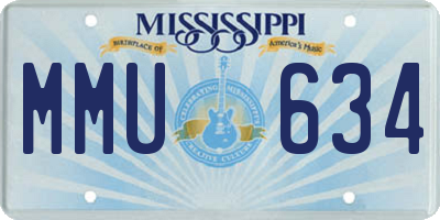 MS license plate MMU634