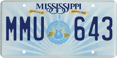 MS license plate MMU643